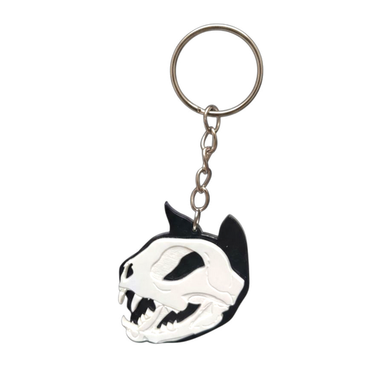 Skull Kitty Keychain